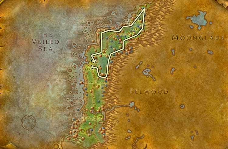 Ruta de Minería en Orilla Oscura
