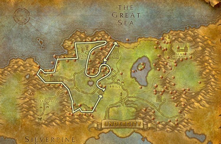 Ruta de Minería en Bosque de Tirisfal